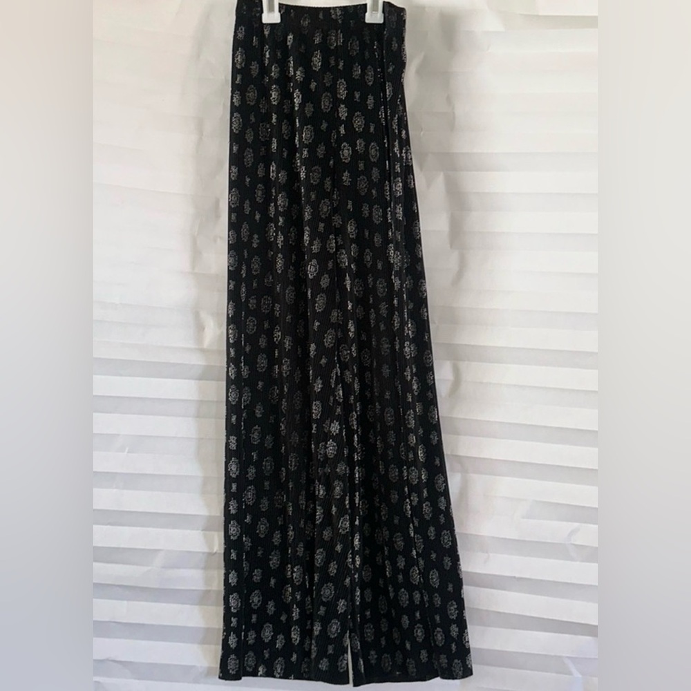 Black Printed Maxi Skirt - Women's Flowing Skirt